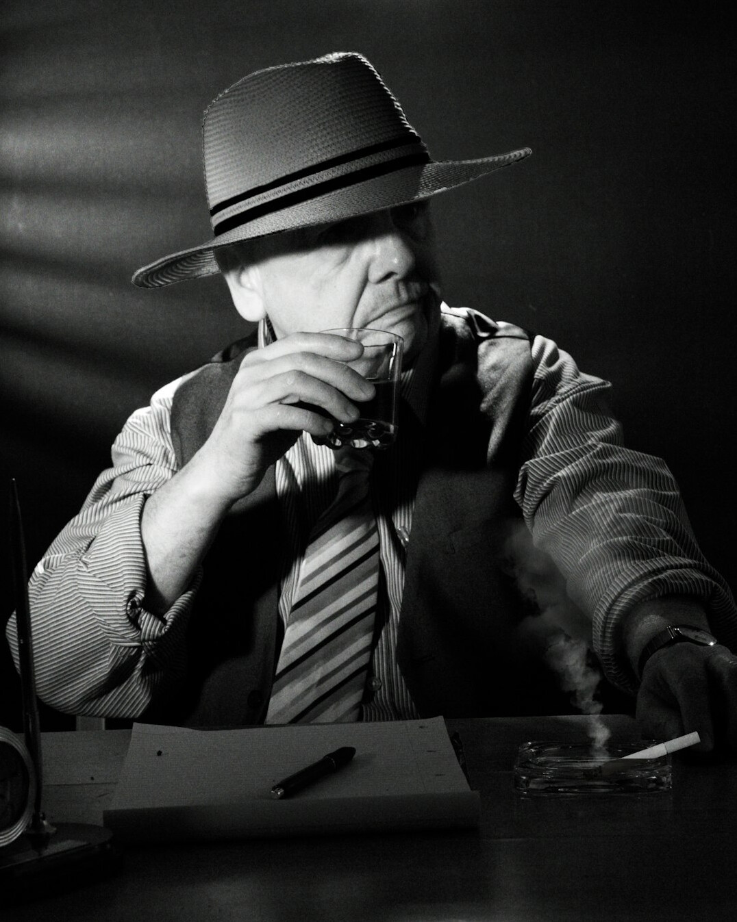 detective reviewing papers